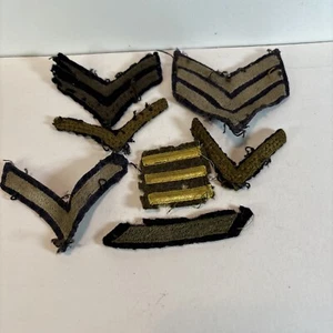 Vintage WWII WW2 Lot Of 7 Rank Army Marines Navy Air Force Uniform Patch P44 - Picture 1 of 4