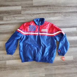 NFL Jacket Men's 2XL Blue Red New York Giants Full Zip Fleece Lined Mock Neck - Picture 1 of 10