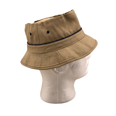 Unisex Kids Bucket Hat Size 54-S Khaki Denim Canvas Wide Brim Outdoor Cotton - Image 1 of 4