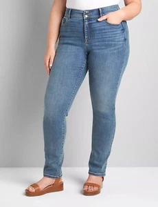 Lane Bryant Women's Tighter Tummy Straight Jeans Size 28W Short NWT High Rise 28 - Picture 1 of 9