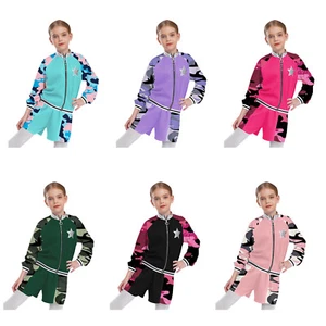 Kids Girls Jacket Full Zip Blouse Christmas Sweatshirt Birthday Top Cute Coat - Foto 1 di 56