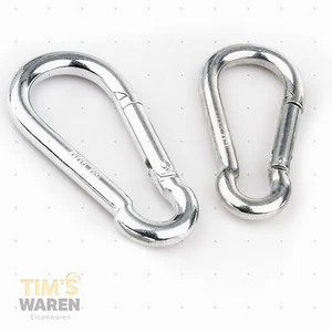 Feuerwehr Karabinerhaken 4mm bis 15mm Karabiner verzinkt DIN 5299 C - Bild 1 von 1