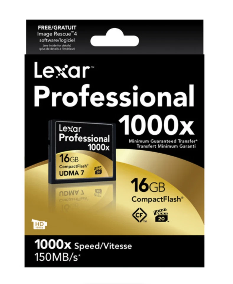 Lexar 16GB CompactFlash Memory Card Professional 1000x UDMA - Image 1 of 1