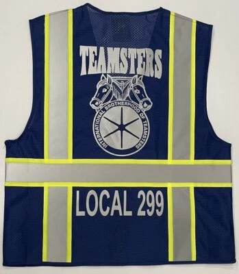 🚧 TEAMSTERS UNION BLACK REFLECTIVE SAFETY VEST 🚧 👉🏼 ADD YOUR LOCAL # 4 FREE - Image 1 of 4
