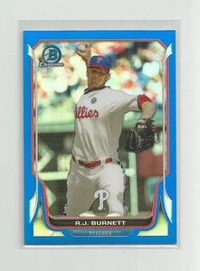 2014 Bowman Chrome A.J. BURNETT Blue Refractor 115/250 - Picture 1 of 1