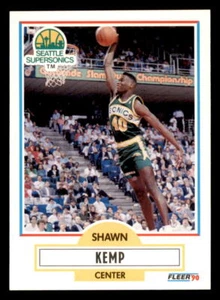 1990-91 Fleer #178 Shawn Kemp Seattle SuperSonics RC {C} - Imagen 1 de 2
