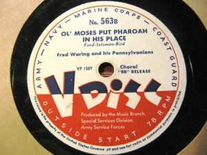V DISC 563 FRED WARING Ol' Moses Put Pharoah IGOR GORIN Barbiere Largo Gospel - Bild 1 von 2