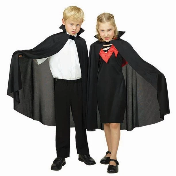Halloween Way To Celebrate Black Cape One Size 28in L × 15in W (71.12cm×38.1cm)