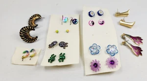 Vintage Post stud earrings 12 pair in total. Lots of variety & styles - Picture 1 of 8