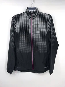 Saucony Womens Sparkly Gray Squares Black Full Zip-up Jacket Size Small EUC - Picture 1 of 3