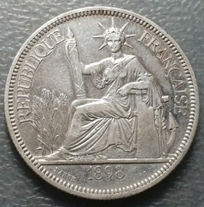 INDOCHINA FRANCESA FRENCH INDOCHINA INDOCHINE PIASTRE DE COMMERCE 1898 MBC - Bild 1 von 2