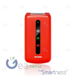 BRONDI PRESIDENT Mobile Phone Ultra Slim + Icons LED Back Flip Camera Red - Picture 1 of 5