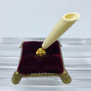 VINTAGE FOUNTAIN PEN HOLDER VELVET PILLOW CELLULOID - Picture 1 of 9
