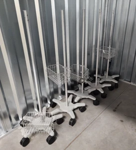 EDWARDS LIFESCIENCES EVRS MONITOR STANDS WITH BASKETS (LOT OF 5) LOCAL PICK UP - Picture 1 of 5