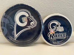 Los Angeles Rams NFL Football Party 8 Paper Dinner Plates & 8 Dessert Plates - Picture 1 of 2