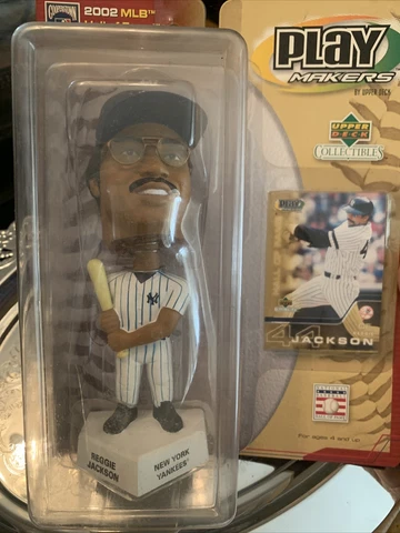 PlayMakers Reggie Jackson New York Yankees 2002 Upper Deck Hasbro Bobblehead NEW Cover