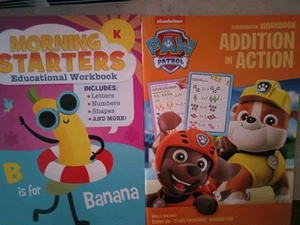 Paw Patrol Addition & Morning Starters Kindergarten Education Workbooks New - Picture 1 of 2