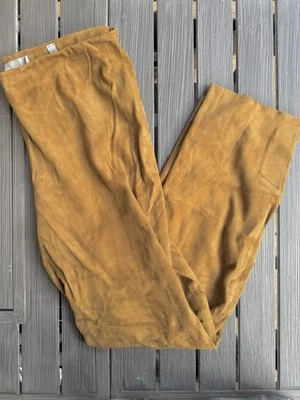 Pantalones Vince de cuero gamuza marrón talla mediana Foto 1 de 4