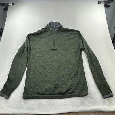 Suéter Patagonia Para Hombres XL Verde Lana Merino Cuarto Cremallera Cuello Simulado Pullover Foto 1 de 4