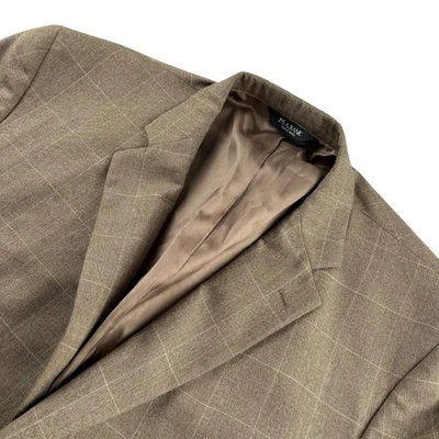 Jos. A. Chaqueta Blazer Bank Hombre 100% Lana Ventana Cuadros Marrón • 50L - Imagen 1 de 4