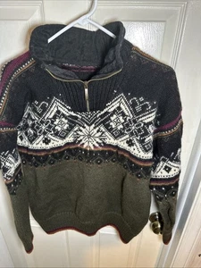 DALE OF NORWAY ST.MORITZ GREEN 2003 SKI SWEATER PURE NEW WOOL MENS SZ MEDIUM - Picture 1 of 7