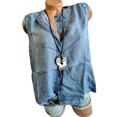 Tom Tailor Bluse Oberteil Tunika Jeansbluse Jeanshemd kurzarm 38 bis 46 (3 131)  - Bild 1 von 3