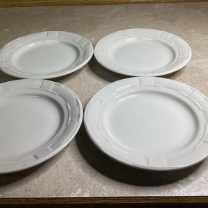 SET OF 4 LONGABERGER WOVEN TRADITIONS IVORY - 7 INCH SALAD BREAD PLATES - Picture 1 of 4