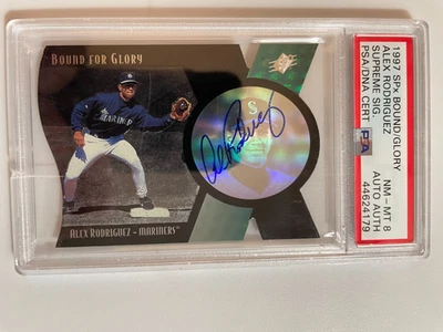 1997 SPx Bound for Glory Auto Alex Rodriguez SN 215/250, PSA 8, read description - Image 1 of 3