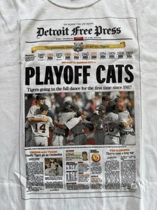 Detroit Tigers Playoff Cats News World Series 2006 Large Shirt Free Press - Picture 1 of 5