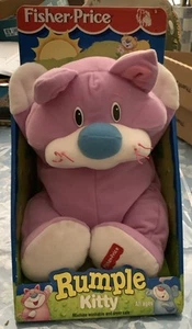 NEW Vintage Fisher Price 1998 Rumple Kitty Purple Plush Blue Nose NIB RARE HTF - Picture 1 of 6