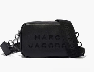 Marc Jacobs The Flash Umhängetasche Handtasche schwarz Glattleder geprägt Kamera - Bild 1 von 10