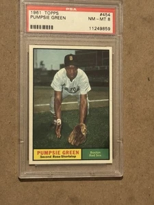 1961 TOPPS #454 PUMPSIE GREEN PSA 8 - Picture 1 of 2