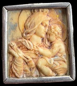Fine Antique Art Nouveau Silver Gold Madonna Virgin Mary and Jesus Pendant C1900 - Picture 1 of 20