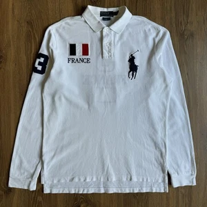 Vintage Polo Ralph Lauren France Longsleeve Polo Shirt Big Pony Large Chief Keef - Picture 1 of 5