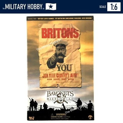 1:6 Sideshow Toy Bayonets & Barbed Wire WWI British Army Fusiliers Lewis Gunner - Image 1 of 3