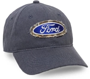 Ford Embroidered Logo Frayed Patch Cotton Twill Cap - Picture 1 of 2
