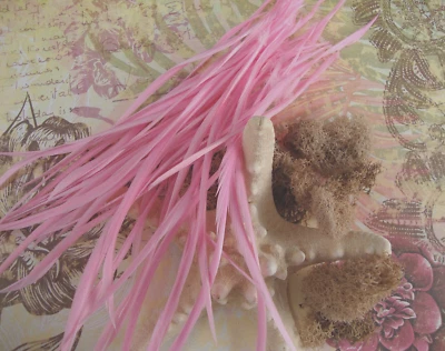 Pink Bubble Gum Goose Biot Feathers 15 Pcs Loose 6-9" Millinery Crafts Costumes - Image 1 of 4