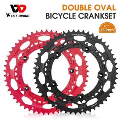 WEST BIKING Road Bike Tooth Disc Aluminum 130BCD Double Chainring 39/53T 8-11S  - Image 1 of 4