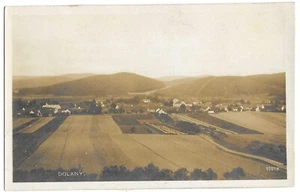 Dolany, Tschechien Tschechoslowakei alte RPPC Postkarte Vogelperspektive - Bild 1 von 2