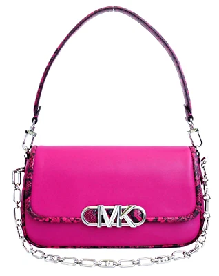 Michael Kors Women Bag Shoulder Bag Parker Md Conv Pouchettedeep Fuchsia - Image 1 of 4