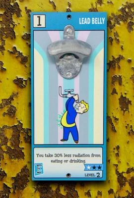 Novo abridor de garrafas Bethesda Fallout Vault Boy "barriga de chumbo" Perk montado na parede - Imagem 1 de 4