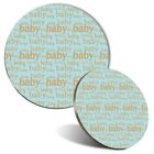 Mouse Mat & Coaster Set - Cute Baby Themed Blue Pattern Print  #44755