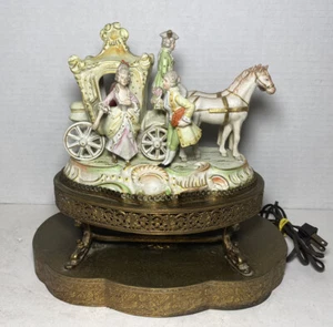 Antique Porcelain & Brass Ceramic Figural Lamp Capodimonte Or Dresden. Our X1970 - Picture 1 of 11