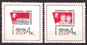SU 1963 **MNH SC#2800/01 set, 13th Congr. of Soviet Trade Unions, Moscow. - Picture 1 of 1