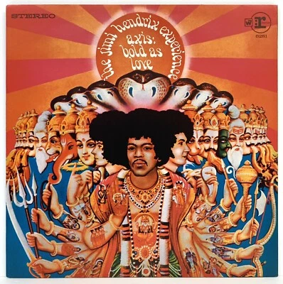 "Impresión artística de portada de álbum Jimi Hendrix Axis: Bold As Love 11-1/2""x 11-1/4"" montada" Foto 1 de 2