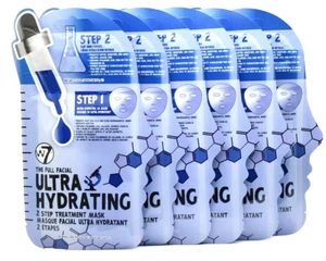 w7 The Full Facial ULTRA HYDRATING 2 Step Treatment Masks, 6 masks .8oz each - Picture 1 of 1