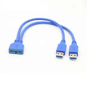 usb3 0 line usb 3.0 20pin female to dual USB3.0 male data cable - Picture 1 of 1