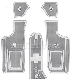 Bianchina Cabriolet Transformable Berlina Rubber Floor Mat #3 New - Imagen 1 de 1
