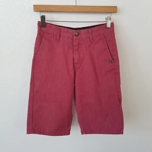 Volcom Boys 12 Flat Front Chino Shorts Youth Size 26 Red - Picture 1 of 10