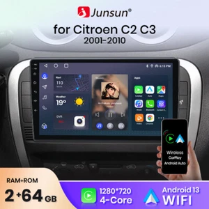 Radio Carplay para Citroen C2 C3 2002-2009 Android Bluetooth Navi RDS 64GB - Imagen 1 de 17